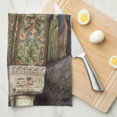 Oude architectuur, decoratieve boog in een kerk theedoek (Quarter Fold)