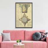 Oude architectuur, decoratieve hoofdletterkroon canvas afdruk (Insitu (Woonkamer))