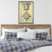 Oude architectuur, decoratieve hoofdletterkroon canvas afdruk (Insitu (Slaapkamer))