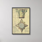 Oude architectuur, decoratieve hoofdletterkroon canvas afdruk (Voorkant)
