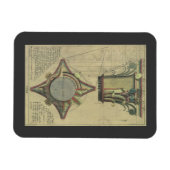 Oude architectuur, decoratieve hoofdletterkroon magneet (Horizontaal)