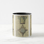 Oude architectuur, decoratieve hoofdletterkroon mok (Midden)