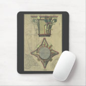 Oude architectuur, decoratieve hoofdletterkroon muismat (Met muis)