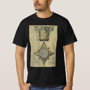 Oude architectuur, decoratieve hoofdletterkroon t-shirt
