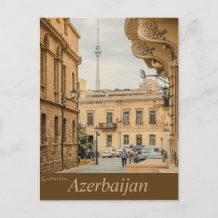 Oude architectuur in de Azerbeidzjan Baku Briefkaart