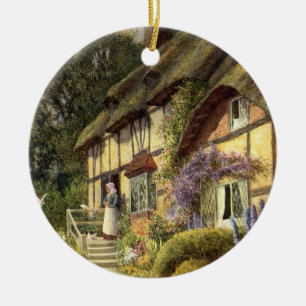 Oude architectuur, landhuisje keramisch ornament