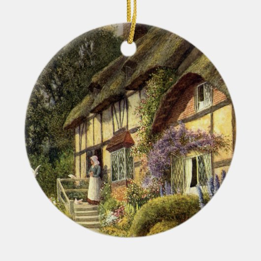 Oude architectuur, landhuisje keramisch ornament (Voorkant)
