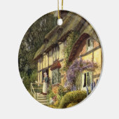 Oude architectuur, landhuisje keramisch ornament (Links)