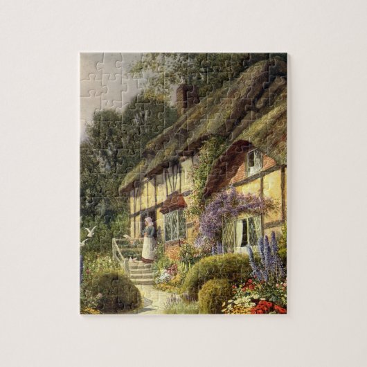 Oude architectuur, landhuisje legpuzzel (Verticaal)