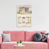 Oude architectuur, plattegrond en Griekse villa Canvas Afdruk (Insitu (Woonkamer))