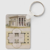 Oude architectuur, plattegrond en Griekse villa Sleutelhanger (Achterkant)