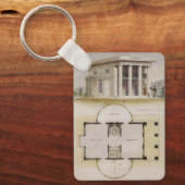 Oude architectuur, plattegrond en Griekse villa Sleutelhanger (Voorkant)