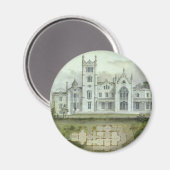 Oude architectuur, plattegronden van Frans kasteel Magneet (Voorkant / Achterkant)