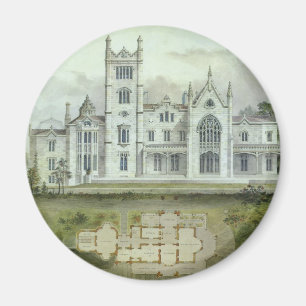 Oude architectuur, plattegronden van Frans kasteel Magneet