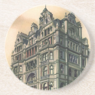 Oude architectuur Queens Hotel Leicester Square Zandsteen Onderzetter