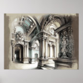 Oude architectuur Romeinse boogschutters  detail Poster (Voorkant)