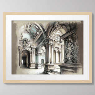Oude architectuur Romeinse boogschutters detail Poster