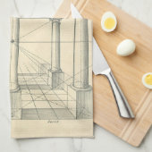 Oude architectuur, Romeinse portiek met zuilen Theedoek (Quarter Fold)