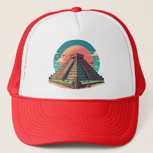 Oude Architectuur Ruïnes Maya Piramide kunst Trucker Pet