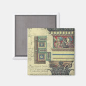 Oude architectuur, zuil met kroonlijstlijsten magneet (Voorkant / Achterkant)