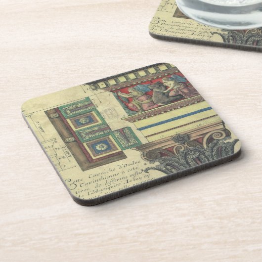 Oude architectuur, zuil met kroonlijstlijsten onderzetter (Linkerzijde)