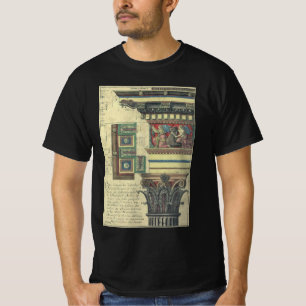 Oude architectuur, zuil met kroonlijstlijsten t-shirt