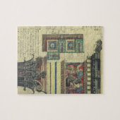 Oude architectuur, zuil met kroonlijstvorming legpuzzel (Horizontaal)