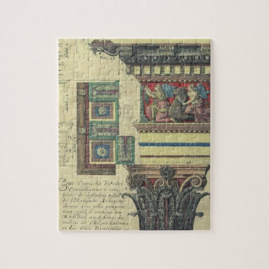 Oude architectuur, zuil met kroonlijstvorming legpuzzel (Verticaal)