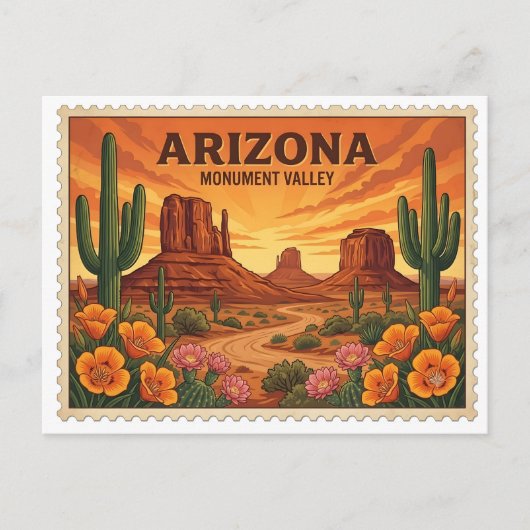 Oude Arizona Monument Valley Woestijn Reis Briefkaart (Voorkant)