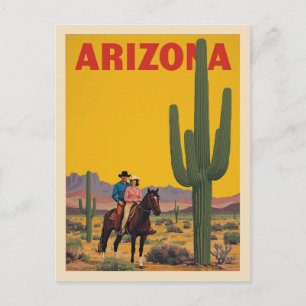 Oude Arizona Reisposter Woestijnrit Briefkaart