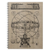 Oude armillary Sphere Spherical Astrolabo Burlap Notitieboek (Voorkant)