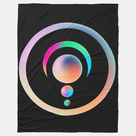 Oude Art Alien Rainbow Crop Circles Fleece Deken (Voorkant)