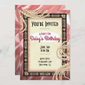 Oude Art Deco Feest Uitnodigingen (Voorkant / Achterkant)