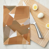 Oude Art Deco Pochoir Jazz Bruine Geometrische Vor Theedoek (Quarter Fold)