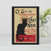 Oude Art Nouveau, Ce Soir Chat Noir Zwarte Kat Kaart (Staand voorkant)