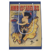Oude Art Nouveau Danser Franse Poster Medium Cadeauzakje (Achterkant)