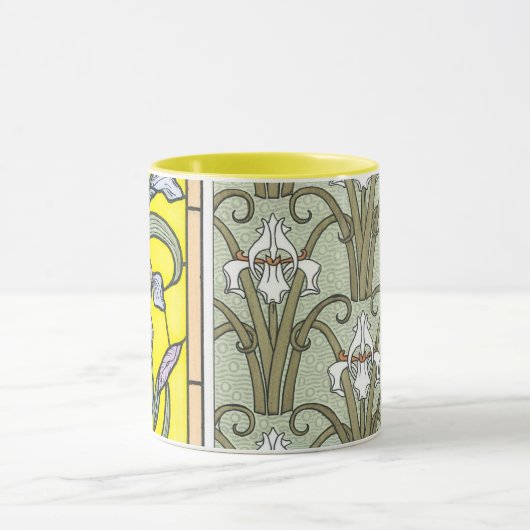 Oude Art Nouveau, Iris Tuinbloemen Mok (Midden)