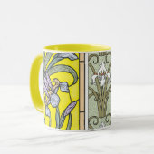 Oude Art Nouveau, Iris Tuinbloemen Mok (Voorkant links)