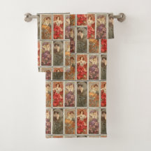 Oude Art Nouveau Mucha Edelstenen Patroon