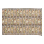 Oude Art Nouveau Mucha Tijd van de Dag Patroon Kussensloop (Voorkant)