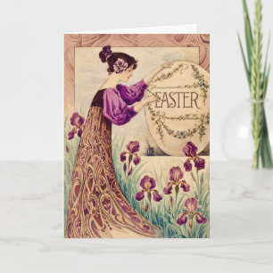 Oude Art Nouveau Pasenposter – Belle Époque Kaart
