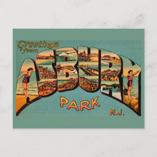 Oude Asbury Park Ansichtkaart Briefkaart