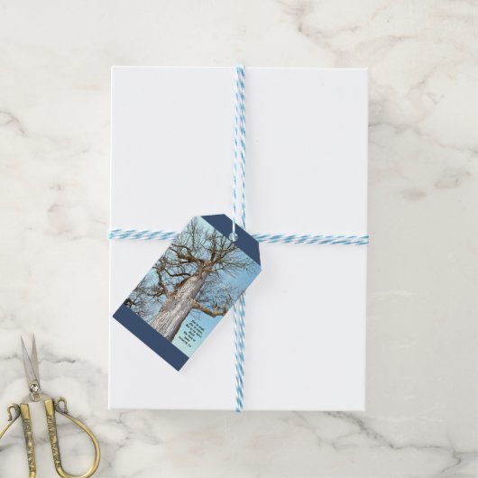 Oude Ash Zacharia 4:6 Cadeaulabel (Met Touw)