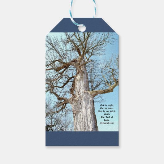 Oude Ash Zacharia 4:6 Cadeaulabel (Voorkant)