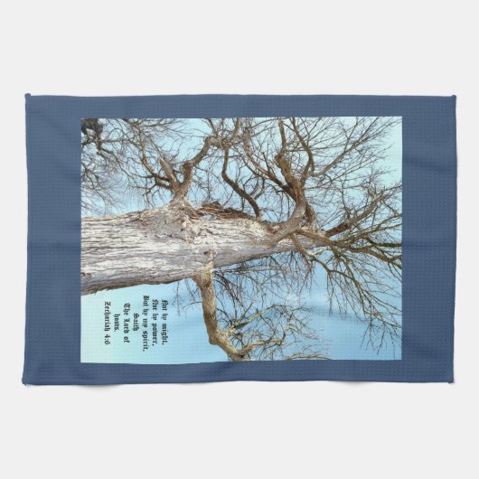 Oude Ash Zacharia 4:6 Theedoek (Horizontaal)