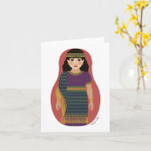 Oude Assyrische Matroesjka Kaart (Gele Bloem)