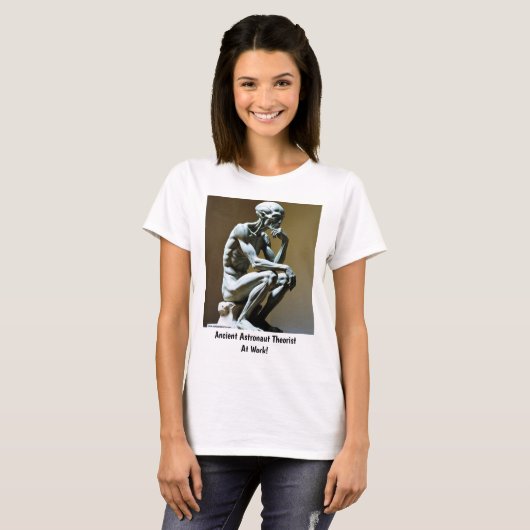 Oude astronaut theoreticus - denker t-shirt (Voorkant volledig)