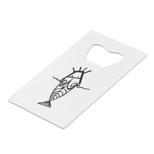 Oude astronauten creditkaart flessenopener (Voorkant Gekanteld)