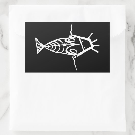 Oude astronauten rechthoekige sticker (Tas)