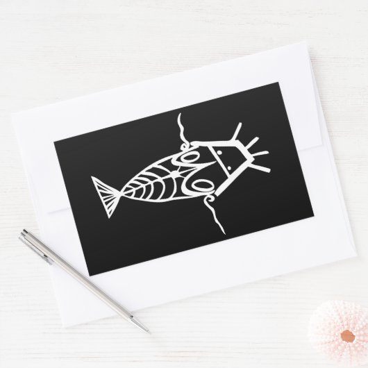 Oude astronauten rechthoekige sticker (Envelop)